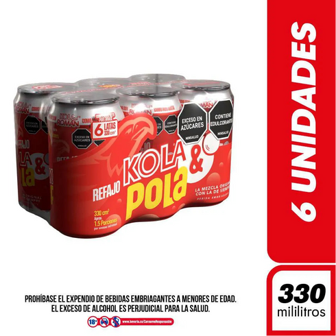 COLA Y POLA 6U 1980ML LATA ROJA