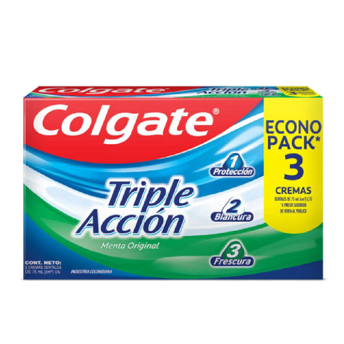 CREMA DENTAL COLGATE TRIPLE ACCION 75ML X3