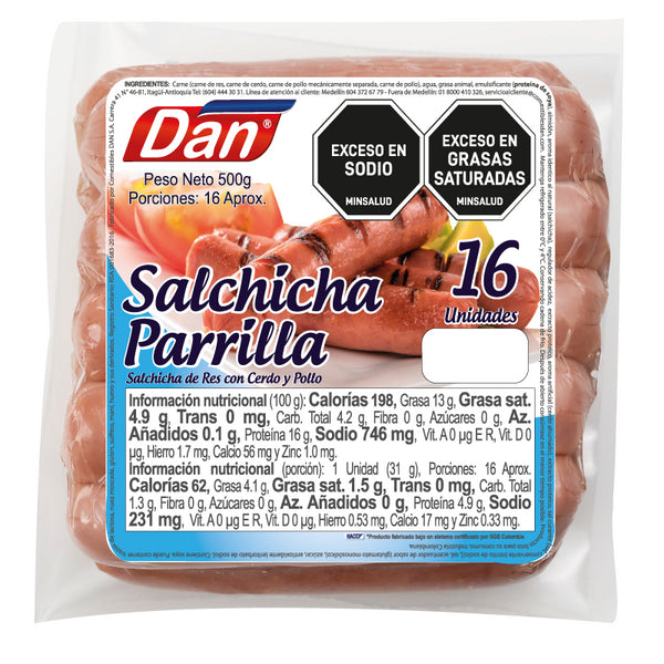 SALCHICHA DAN 500G PARRILLA