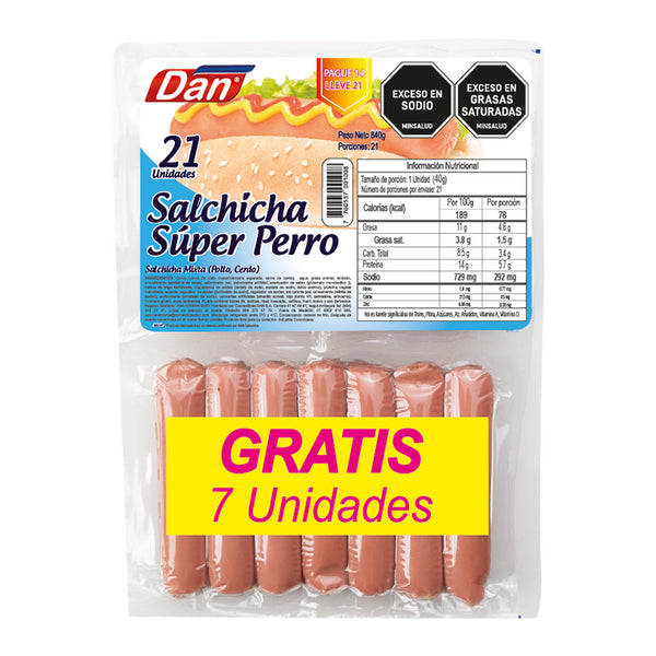 SALCHICHA DAN 840G SUPER PERRO