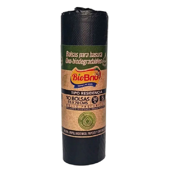 BOLSA BASURA BRIO 10U RESID NEGRA