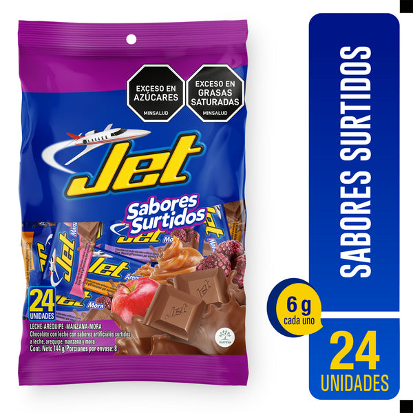 CHOCOLATINA JET 24U 144G SURTIDAS