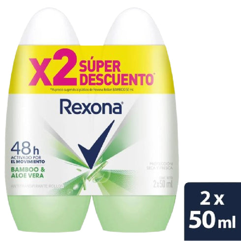 DESODORANTE REXONA 2U 100ML BAMBOO ROLLON