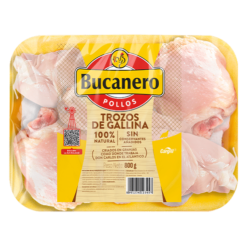 TROZOS DE GALLINA BUCANERO 800G BANDEJA
