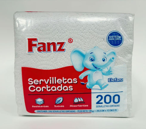 SERVILLETAS ELEFANZ 200U CORTADAS