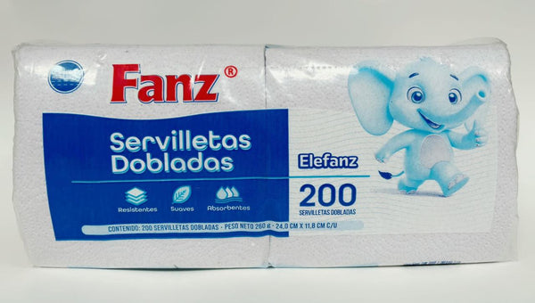 SERVILLETAS ELEFANZ 200U DOBLADAS