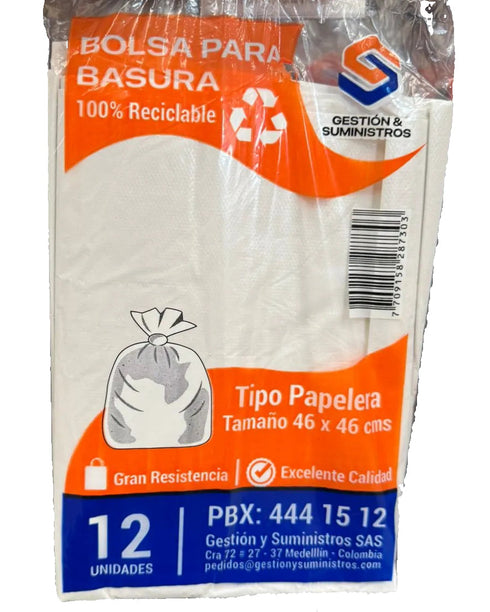 BOLSA SUPERMU 12U 46X46 BLANCA