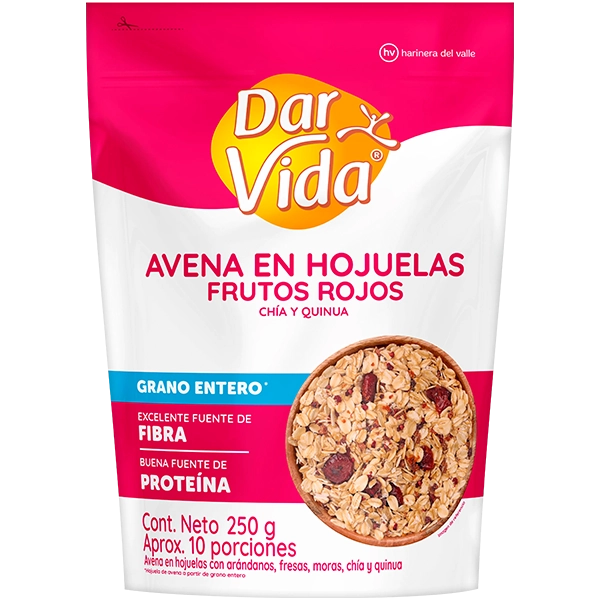 AVENA HOJUELAS DAR VIDA 250G FRUTO ROJOS