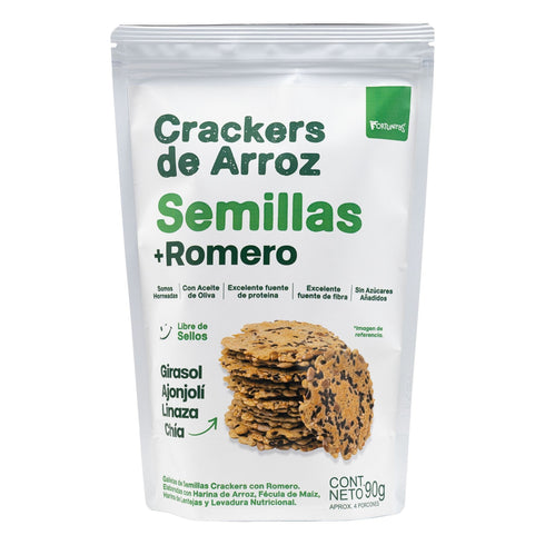 GALLETAS FORTUNITAS 90G CRACKERS ARROZ, SEMILLAS Y ROMERO