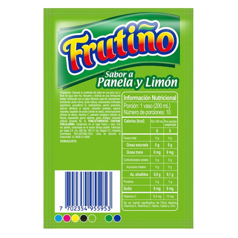 REFRESCO FRUTINO 10G PANELA Y LIMON
