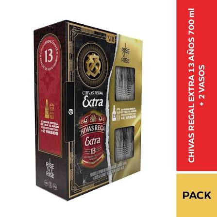 WHISKY CHIVAS REGAL 700ML 13ANOS+2 VASOS