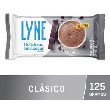 CHOCOLATE LYNE 125G CLASICO PASTA S/AZUC