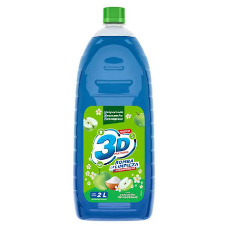 DETERG LIQ 3D 2000ML MANZANA
