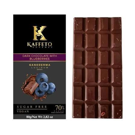 CHOCOLATE KAFFETO 80G ARANDANOS Y GANODE