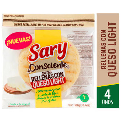 AREPA SARY 4U 380G RELLENA QUESO LIGHT