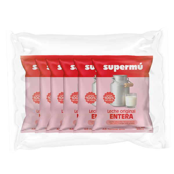 LECHE SUPERMU ENTERA 900ML SIX PACK
