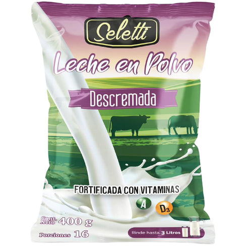 LECHE SELETTI 400G POLVO DESCREMADA