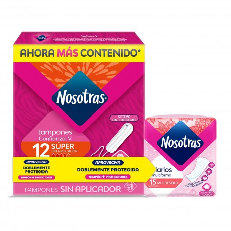 TAMPON NOSOTRAS 12U SUPER + 15U MULTIEST