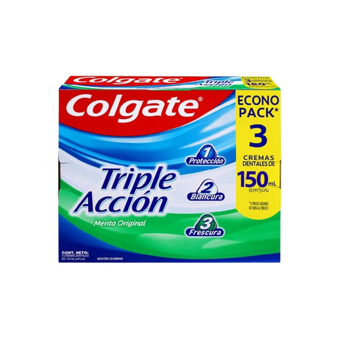 Crema Dental Colgate Triple Accion 150ml x3