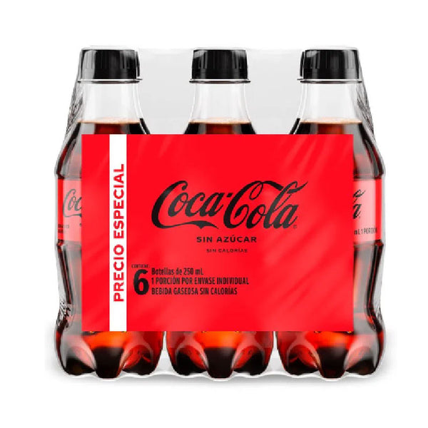 GASEOSA COCA COLA 6U 250ML S/AZUCAR