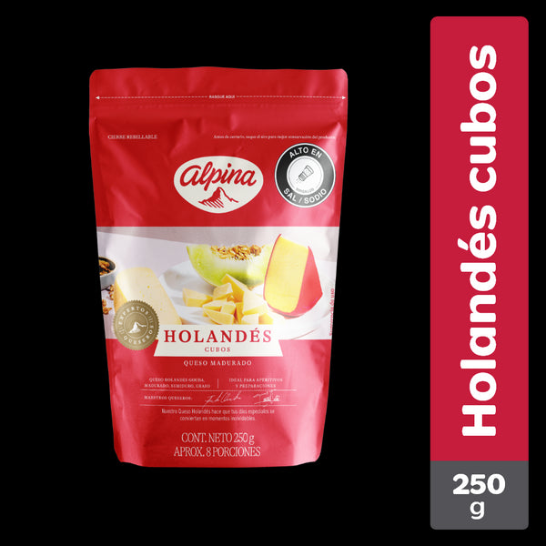 QUESO HOLANDES ALPINA 250G CUBO