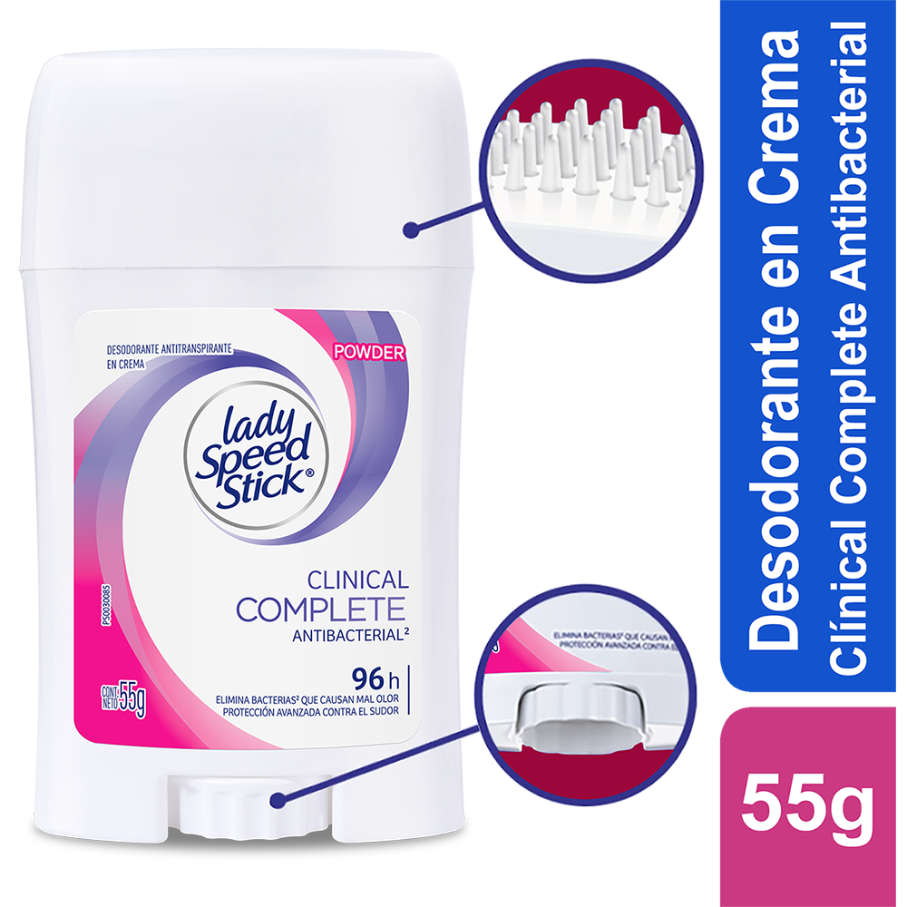 DESODORANTE LADY CLINICAL 55G CREMA/POW