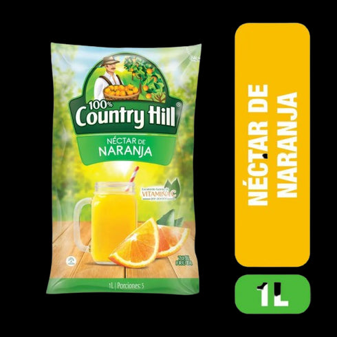 JUGO COUNTRY HILL 1000ML NARANJA BOLSA