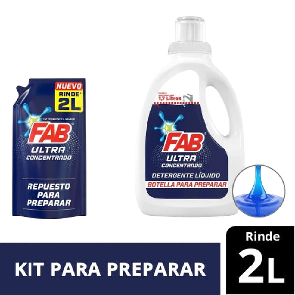 DETERGENTE LIQUIDO FAB 330ML + BOTELLA 2L