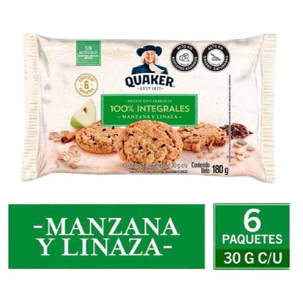 GALLETA QUAKER 6U 180G MANZANA
