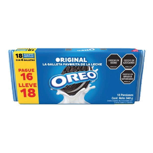 GALLETA OREO PAGUE 16 LLEVE 18 648G