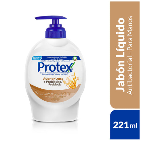 JABÓN LÍQUIDO ANTIBACTERIAL PARA MANOS PROTEX AVENA 221ML