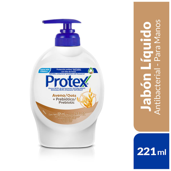 JABÓN LÍQUIDO ANTIBACTERIAL PARA MANOS PROTEX AVENA 221ML