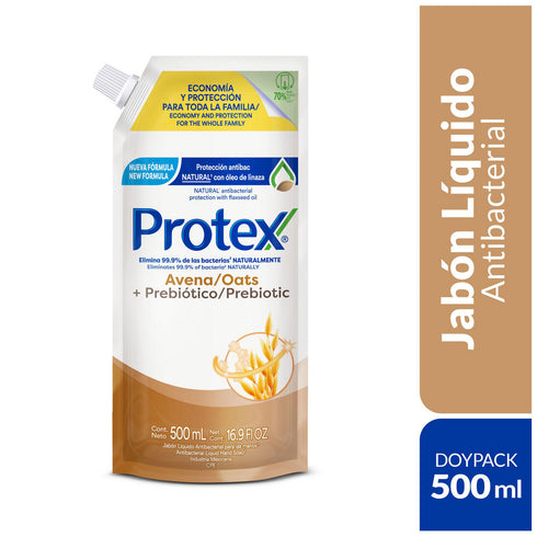 JABÓN LIQUIDO MANOS PROTEX AVENA 500ML DOY PACK