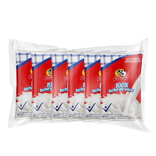 LECHE LA VAQUITA 900ML UTH 100% SIX PAC