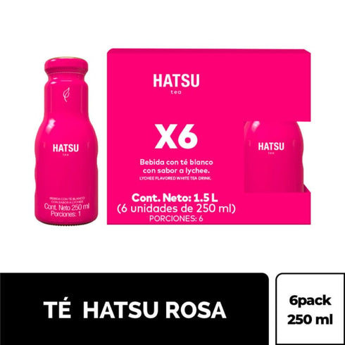 TE HATSU 250ML 6U ROSA LYCHEE