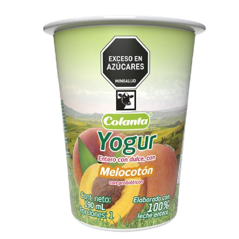 YOGURT COLANTA 190ML MELOCOTON VASO