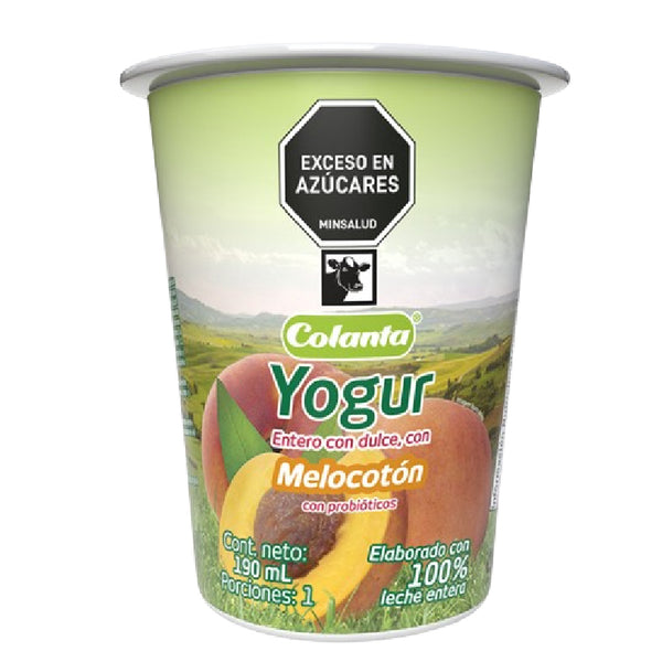 YOGURT COLANTA 190ML MELOCOTON VASO