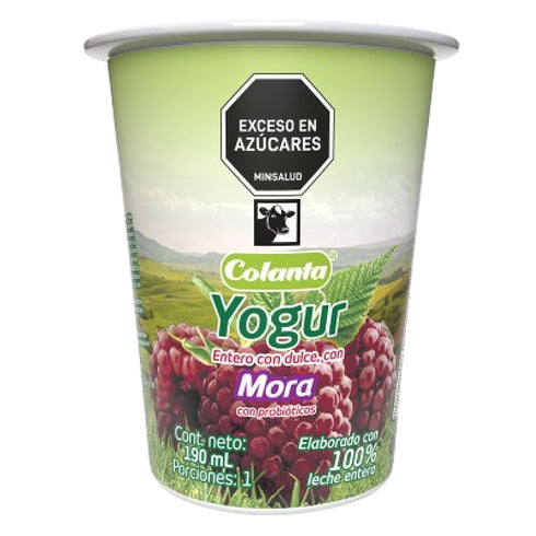 YOGURT COLANTA 190ML VASO MORA