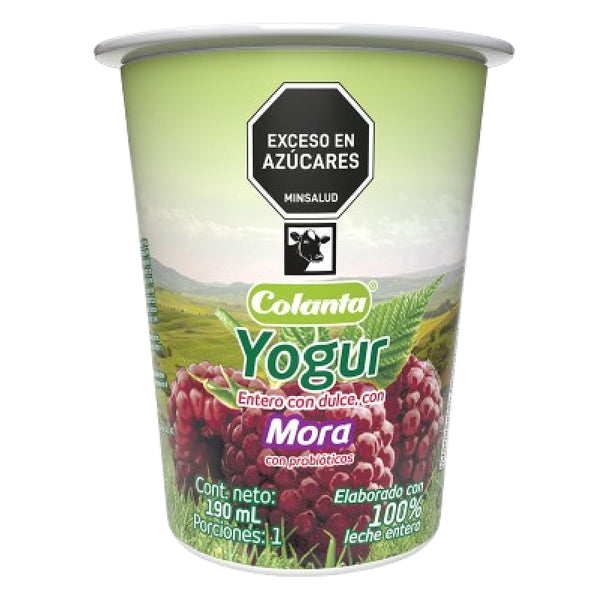 YOGURT COLANTA 190ML VASO MORA