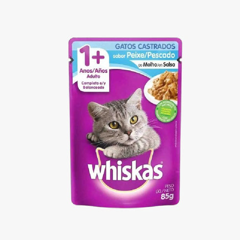 ALIMENTO WHISKAS 85G CASTRADOS PESCADO