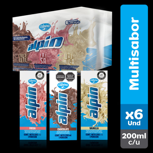 BEBIDA ALPINA 6U 200G UHT SURTIDO