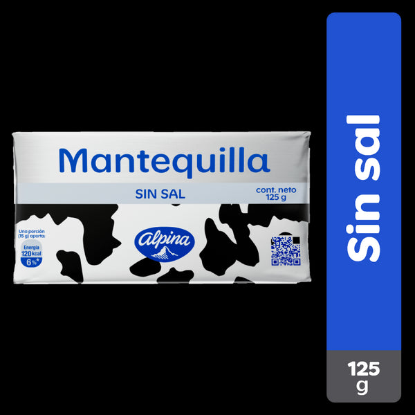 MANTEQUILLA ALPINA 125G S/SAL