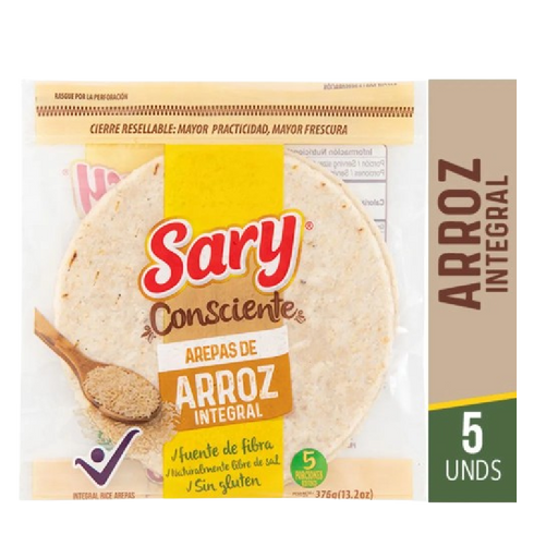 AREPA SARY 5U 375G ARROZ INTEGRAL