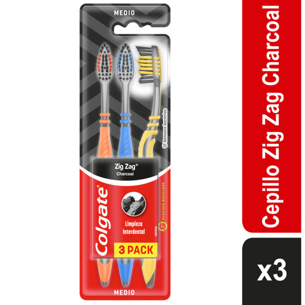 Cepillo COLGATE Zig Zag Charcoal 3PK LA 36