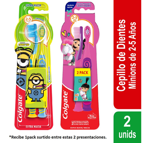 CEPILLO DENTAL COLGATE MINIONS/AGNES & FLUFFY 2-5 AÑOS