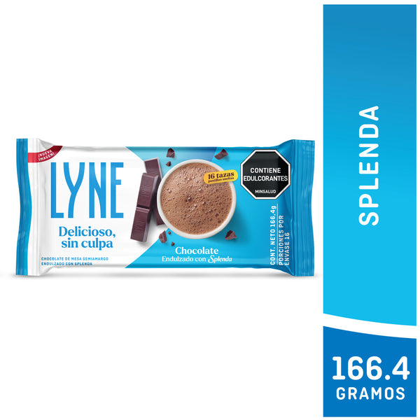 Chocolate LYNE endulzado x 166 gramos pastilla