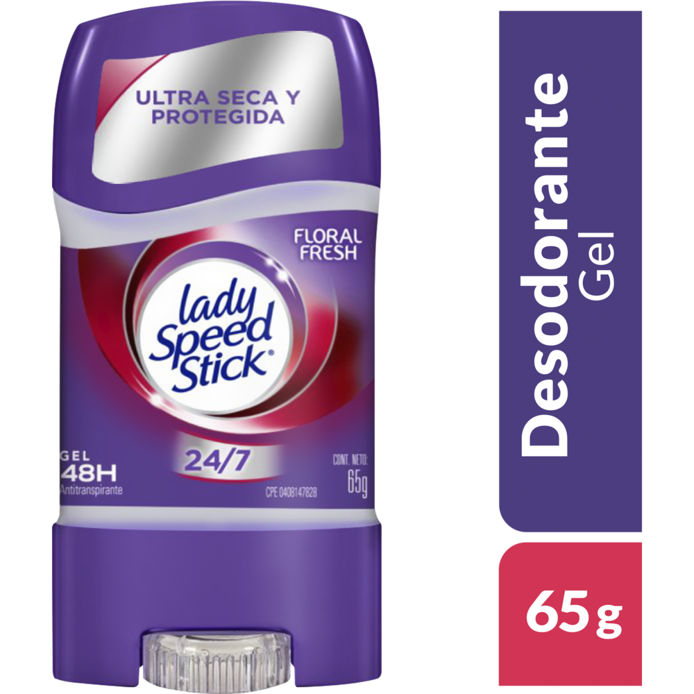 DESODORANTE MUJER LADY SPEED STICK GEL DOUBLE DEFENSE FLORAL 65GR