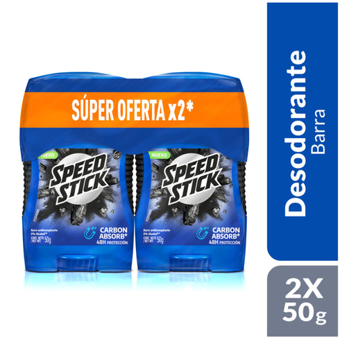 DESORANTE SPEED STICK 50G  2U CARBON ABSOR BR