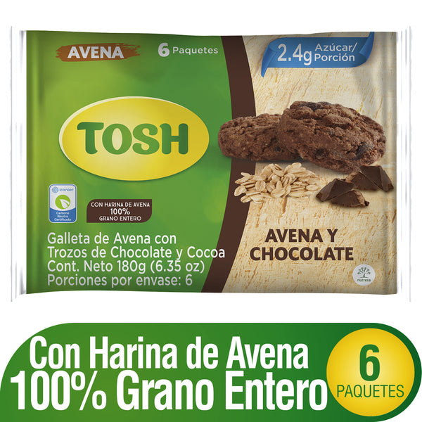 GALLETA TOSH 6U BOLSA AVENA/ CHOC