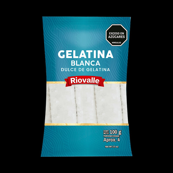 GELATINA RIOVALLE 8U 100G BLANCA